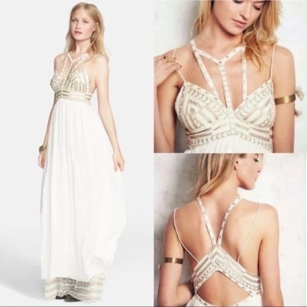 NWT Free People Ivory Combo Party Wedding Dress Size 4